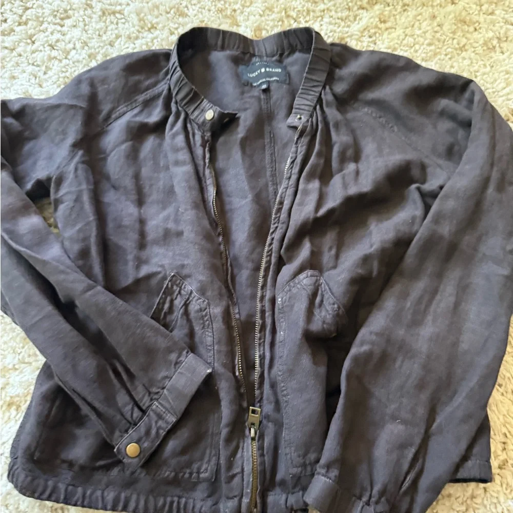 Lucky Brand Black Lightweight Shirt Jacket Relaxed Fit